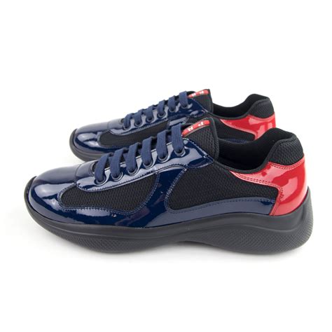 blue prada americas cup sneakers|high top Prada America's Cup.